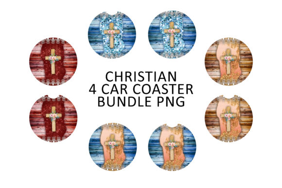 Christian Cross Car Coaster Bundle PNG